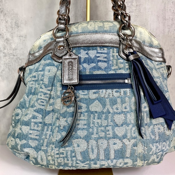 Coach Rare Denim Monogram Poppy Shoulder/Crossbody A1176-16990, Refurbished - Picture 17 of 17